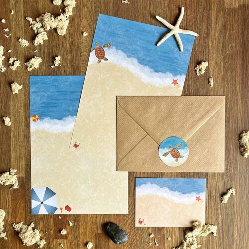 Notepaper Set Beach