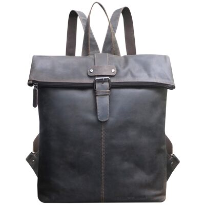 Sandy Leather Backpack Mochila Grande para Mujer y portátil de 15,6 Pulgadas para Hombre