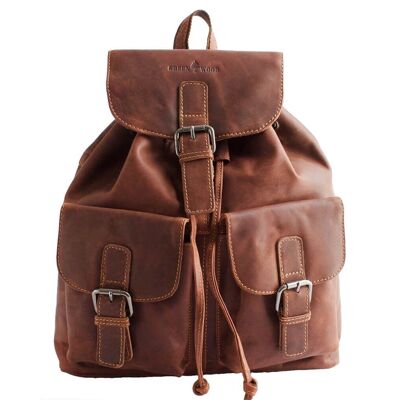 Sarah Vintage Lederrucksack Damen Rucksack Groß Herren Reiserucksack