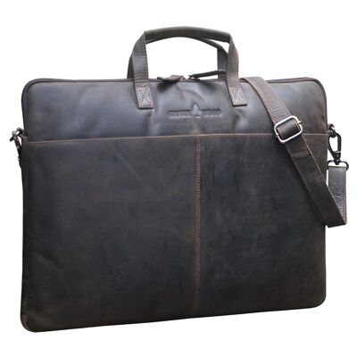 Fred Laptop Bag 15.6 inch Leather with Removable Shoulder Strap Laptop Sleeve