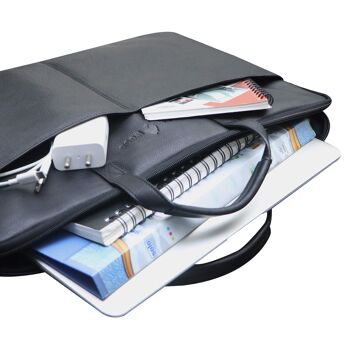 Fred sac pour ordinateur portable 15,6 pouces en cuir avec bandoulière amovible pochette pour ordinateur portable 25