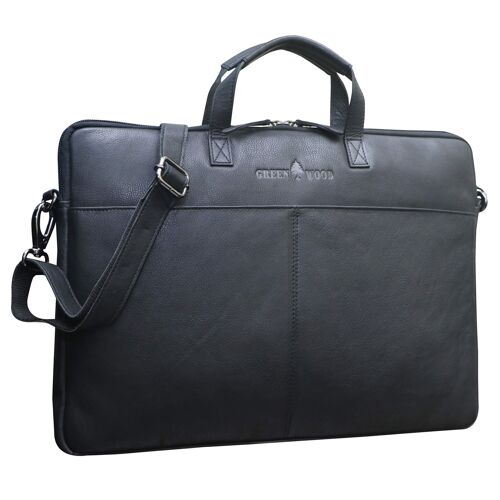 Fred Laptoptasche 17 Zoll Leder mit abnehmbarem Schultergurt Umhängetasche