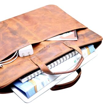 Fred sac pour ordinateur portable 17 pouces en cuir avec bandoulière amovible sac à bandoulière 20