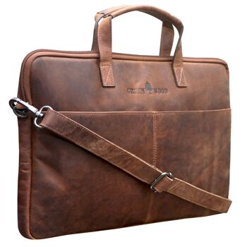 Fred sac pour ordinateur portable 17 pouces en cuir avec bandoulière amovible sac à bandoulière 27