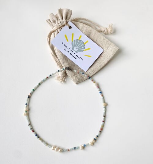 Boho style ketting met zoetwaterparels natural