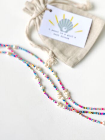 Collier style bohème avec perles d'eau douce multicolores 2