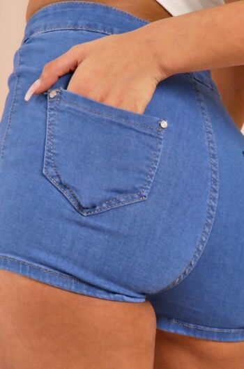 SHORT DISCO TAILLE HAUTE EN DENIM TAILLE 10 (383-18 TAILLE10) 1