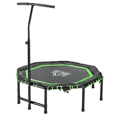 Furniture Hüsch fitness trampoline with adjustable handrail trampoline for children & adults retractable garden trampoline steel green + black 122 x 122 x 122-138 cm