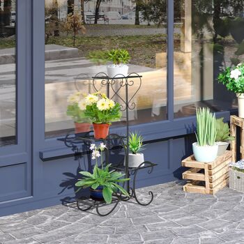 Meubles Magnifique jardinière de fleurs sur métal 4 niveaux planche à plantes piège à fleurs jardinière pour l'intérieur et l'extérieur du balcon 45x24.5x80cm 2