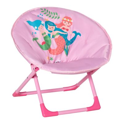 Mobili Hüsch Moonchair Camping stoelen Sgabello per bambini disponibile come sgabello per bambini disponibile all'interno e all'esterno per bambini, ragazze e ragazzi in rosa Ø50 x 49H cm