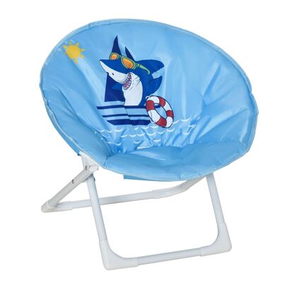 Muebles Hüsch Moonchair Camping stoelen Taburete infantil disponible como taburete infantil disponible por dentro y por fuera para niños, niñas y niños, azul acero Ø50 x 49H cm