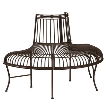 Grand banc de perche en métal, demi-rond, banc de tuin, banc de parc, banc pour tiges de perche Ø37cm, 135 x 70 x 85 cm 1