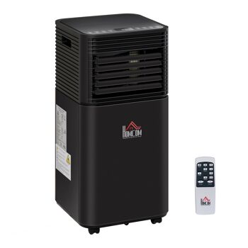 Meuble Hüsch climatisation mobile climatisation 4 en 1 avec télécommande minuterie 24 heures 2 vitesses 860W écran LED ABS noir 30,5 x 32,5 x 67,8 cm 1