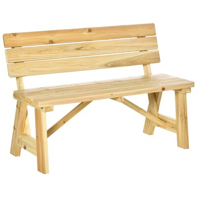 Furniture Hüsch garden bench 2-seater park bench made of wood bench up to 220 kg bench patio bench with rugging garden furniture solid wood 116 x 56 x 80 cm