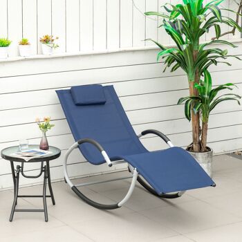 Meubles Hüsch schommelstoel tuinschommelstoel met hoofdsteun schommelstoel tuinstoel metalalgaas bleu 65 x 144 x 83 cm 2