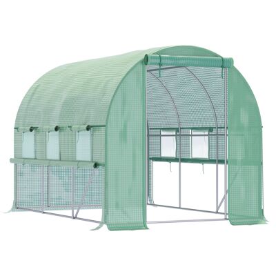 Mobili Hüsch Foliekas 2,95 x 2 x 2 m tunnel inloopkas broeikas plantenhuis Folietent 6 ramen protezione UV grande