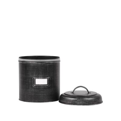Caja de almacenamiento Morres - Negra - Metal - L - 18x18x24 cm