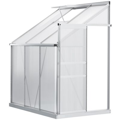 Buitenkas aluminium zijkas 192 x 127 x 214 cm tuinhuisje con ramdeur plantenhuis inclusief funderingskas tomatenhuis