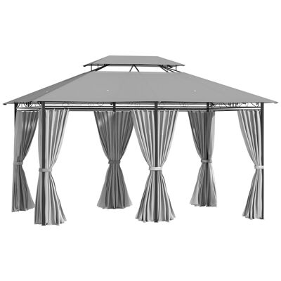 Arredamento Hüsch tuinpaviljoen tuinpaviljoen partytent tuintent partytent dubbel dak 3x4m donkergrijs