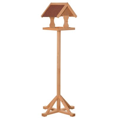 Meubles Hüsch vogelvoeder avec standaard weerbestendig dak houten vogelvoeder vogelstandaard outdoor wildstandaard naturel 55 x 55 x 144 cm