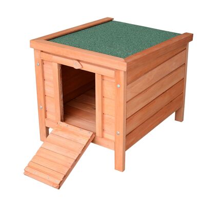 Furniture Hüsch small animal house small animal kennel 51 x 42 x 43 cm with hinged asphalt roof ramp pet kennel cat house dennenwood