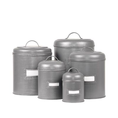 Caja de almacenamiento Morres - Gris antiguo - Metal - L - 18x18x24 cm