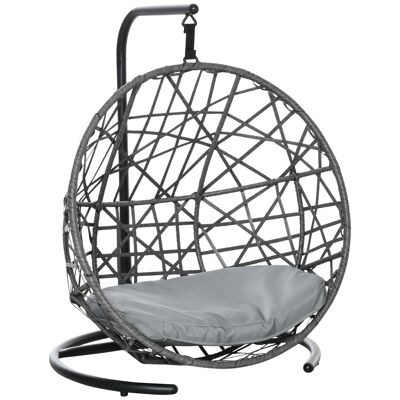 Furniture Hüsch rattan dog kennel with cushion dog house pet bed cat house cat man hanging chair hangmat for dogs cats outside gray + black