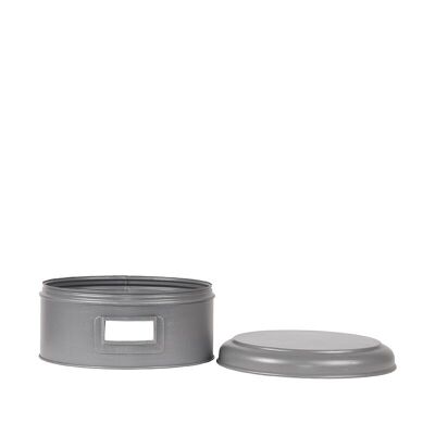 Caja de Almacenamiento Morres - Gris Antiguo - Metal - XL - 25x25x13 cm
