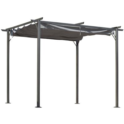 Möbel Hüsch Pergola pavillon 3 x 3 m terrasse avec couverture en aluminium noir + gris