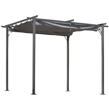 Möbel Hüsch Pergola pavillon 3 x 3 m terrasse avec couverture en aluminium noir + gris 1