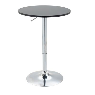 Möbel Hüsch mesa de bar mesa redonda moderna mesa draaibare de 360° mesa de bistro en acero ajustable negro Ø61 x 70-97 cm