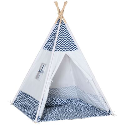 Furniture Hüsch tipi tent play tent children's tent with cushions mattress children's room tipi Indian tent outside inside foldable children white 120 x 120 x 155 cm