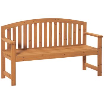 Meubles Hüsch tuinbank 2-zits banc en bois banc de parc jusqu'à 320 kg banc terrasbank avec rugleuning tuinmeubel Dennenhout orange 140 x 50 x 85 cm 1