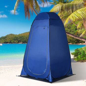 Meubles Hüsch douchetent pop-up toilettent camping omkleedtent avec draagtas mobiel buitentoilet omkleedruimte opbergtent 126 x 124 x 189 cm 2