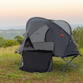 Meubles Lit de camping Hüsch avec tente, lit double pour 1 personne, canapé avec lit pneumatique, tiroirs inclus, gris 200 x 86 x 147 cm 2