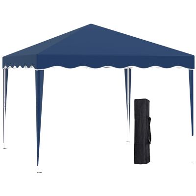 Furniture Hüsch tiene un pabellón exterior de 3 x 3 m con una carpa para fiestas abierta en forma de hoogte, carpa ajustable con protección UV transportable en azul Oxford