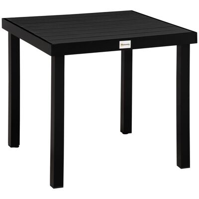 Mobili Hüsch tuintafel per 4 persone, tavolo da pranzo, tavolo in alluminio, tuinmeubelen, loungemeubelen, onderhoudsvriendelijk plastica, nero, 80 x 80 x 74 cm