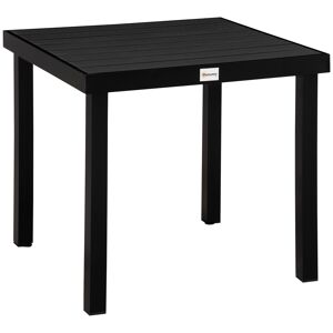 Meubles Hüsch tuintafel pour 4 personnes, table à manger, table en aluminium, tuinmeubelen, loungemeubelen, onderhoudsvriendelijk plastique, noir, 80 x 80 x 74 cm