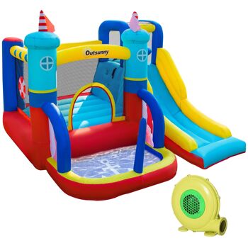 Meubles Hüsch opblaasbaar coffret à ressorts avec ventilateur parc aquatique pour enfants piscine gonflable intérieure et chambre pour enfants de 3 à 8 ans 265x260 200cm 1