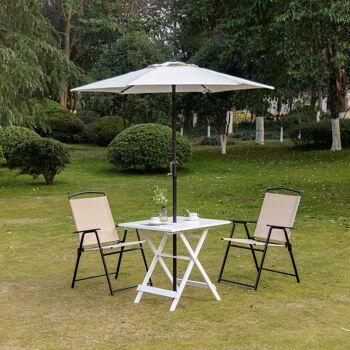 Meubles Hüsch table pliante, bijzettafel, table de terrasse, populierenhout, tuintafel avec porte-parasol Ø38mm, tuinmeubel 70 x 70 x 70 cm 2