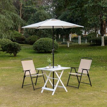 Meubles Hüsch table pliante, bijzettafel, table de terrasse, populierenhout, tuintafel avec porte-parasol Ø38mm, tuinmeubel 70 x 70 x 70 cm 3