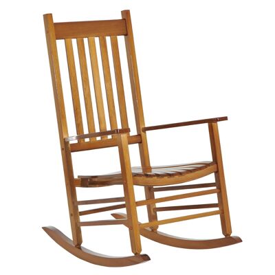 Möbel Hüsch wooden armchair with armrests, armchair, relaxation chair, garden chair, natural, 69 x 86 x 115 cm