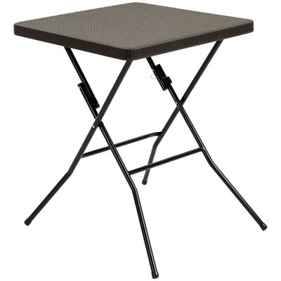 Möbel Hüsch tuintafel inklapbare klaptafel klaptafel inklapbare bijzettafel balkontafel picknicktafel campingtafel kunststof metaal bruin 60x60x74cm