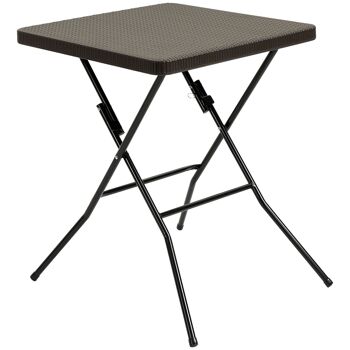 Meubles Hüsch tuintafel table pliante pliable table pliante table de balcon pliante table de pique-nique table de camping plastique métal marron 60x60x74cm 1