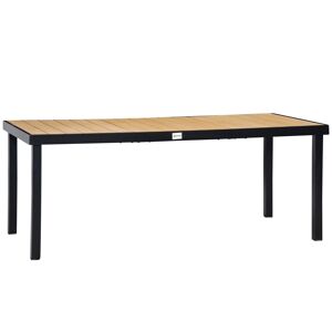 Meubles Hüsch Tuintafel pour 8 personnes, table à manger, table en aluminium, Tuinmeubelen, loungemeubelen, onderhoudsvriendelijk plastique, naturel et noir, 190 x 90 x 74 cm