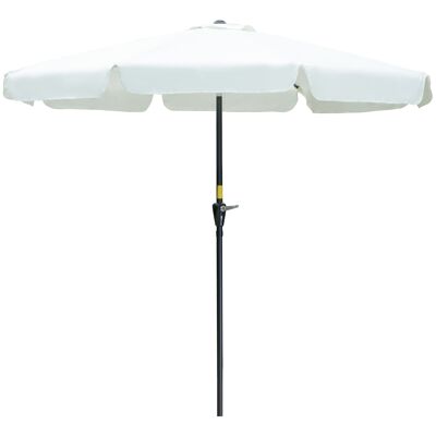 Möbel Hüsch parasol terrasparaplu marktparaplu Ø2,66 m UV-bescherming 50+ tuinparasol 8 baleinen verstelbaar beige