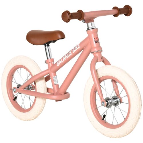 Möbel Hüsch loopfiets kinderloopfiets zonder pedaal in hoogte verstelbare luchtbanden voor kinderen van 3 tot 6 jaar staal roze 85 x 40 x 53 cm