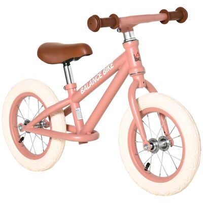 Muebles Hüsch bicicletas loop bicicletas infantiles loop zonder pedal en hoogte correas ajustables para niños de 3 a 6 años acero rosa 85 x 40 x 53 cm