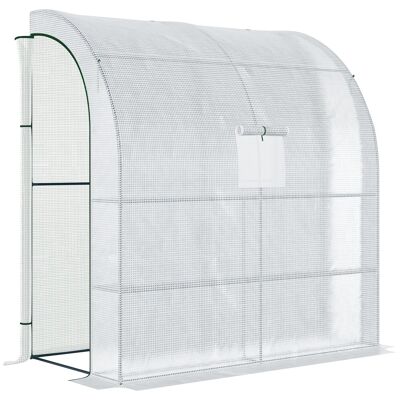 Meubles Hüsch feuille broeikas broeikas avec 2 deuren revêtement végétal protection UV acier PE blanc 200 x 100 x 215 cm