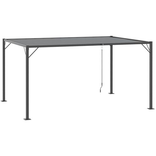 Möbel Hüsch paviljoen met lamellendak 4 x 3 m tuinpaviljoen BBQ-paviljoen met handzwengeldak verstelbare terrasoverkapping weerbestendig aluminium grijs